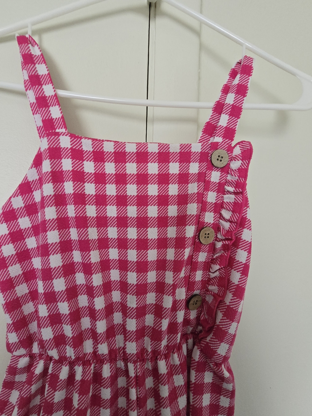 💖=3/$20 Lily Bleu Pink and White Gingham Romper - Picture 2 of 7